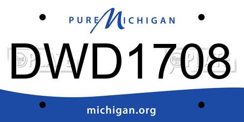 DWD1708 Michigan License Plate