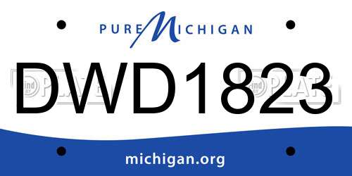 DWD1823 Michigan License Plate