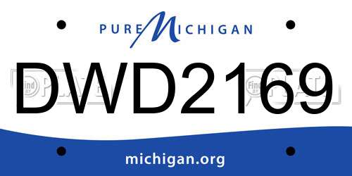DWD2169 Michigan License Plate