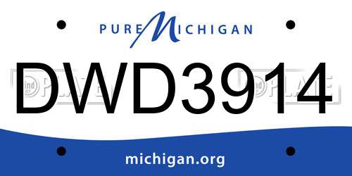DWD3914 Michigan License Plate