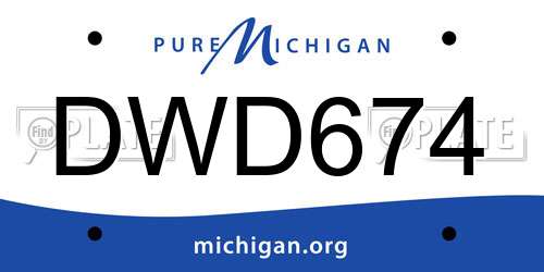 DWD674 Michigan License Plate