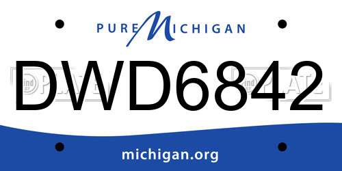 DWD6842 Michigan License Plate