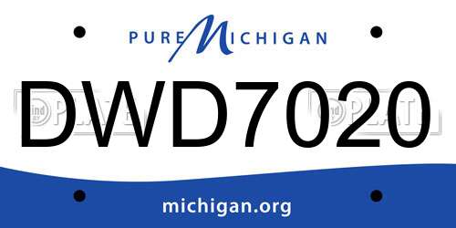 DWD7020 Michigan License Plate
