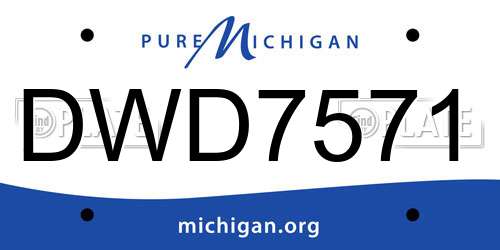DWD7571 Michigan License Plate