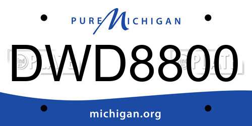 DWD8800 Michigan License Plate