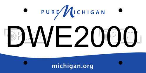 DWE2000 Michigan License Plate