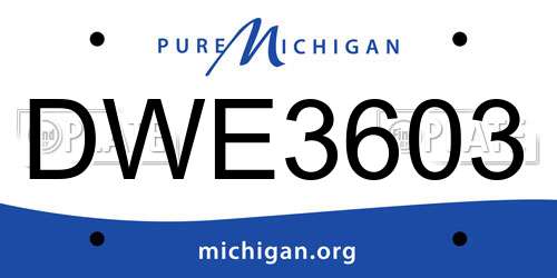 DWE3603 Michigan License Plate
