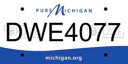 DWE4077 Michigan License Plate