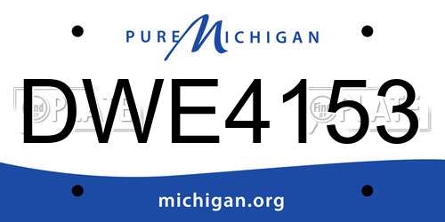 DWE4153 Michigan License Plate