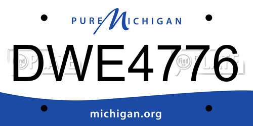 DWE4776 Michigan License Plate