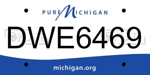 DWE6469 Michigan License Plate