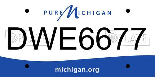 DWE6677 Michigan License Plate