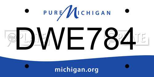 DWE784 Michigan License Plate