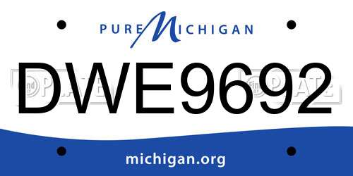 DWE9692 Michigan License Plate
