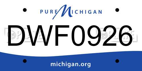 DWF0926 Michigan License Plate