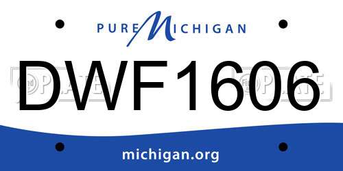 DWF1606 Michigan License Plate