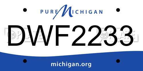 DWF2233 Michigan License Plate