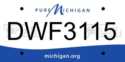 DWF3115 Michigan License Plate