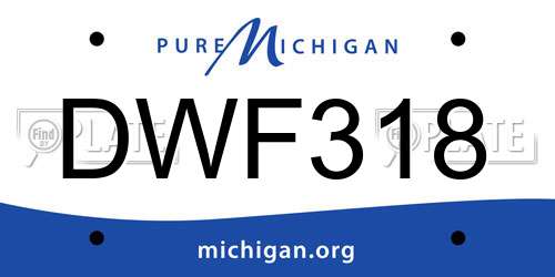 DWF318 Michigan License Plate