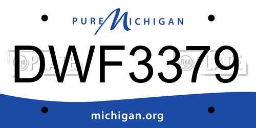 DWF3379 Michigan License Plate