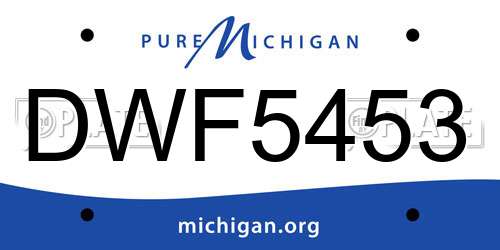 DWF5453 Michigan License Plate