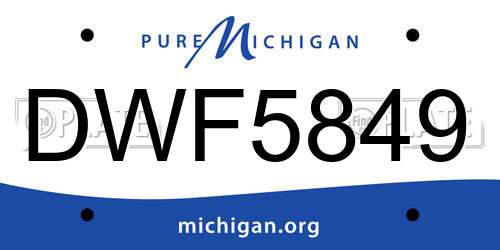 DWF5849 Michigan License Plate