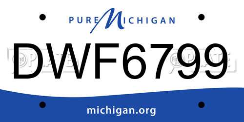 DWF6799 Michigan License Plate