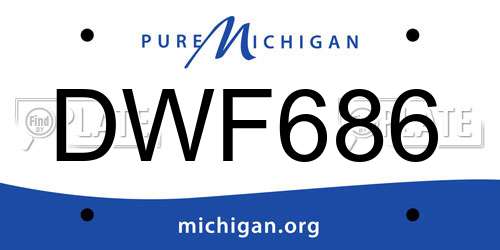 DWF686 Michigan License Plate