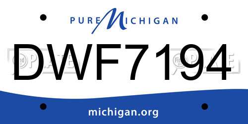 DWF7194 Michigan License Plate