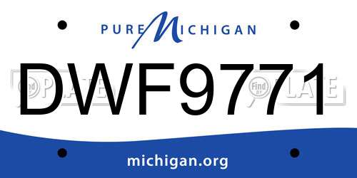 DWF9771 Michigan License Plate