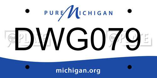 DWG079 Michigan License Plate