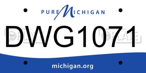 DWG1071 Michigan License Plate