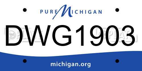 DWG1903 Michigan License Plate