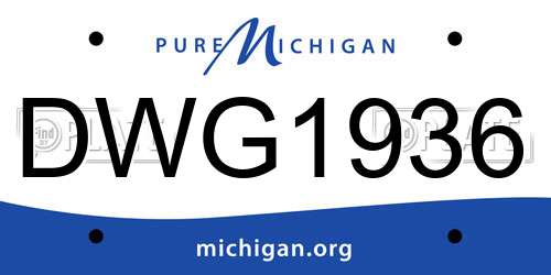 DWG1936 Michigan License Plate