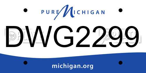 DWG2299 Michigan License Plate