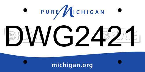 DWG2421 Michigan License Plate