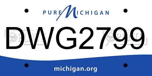 DWG2799 Michigan License Plate