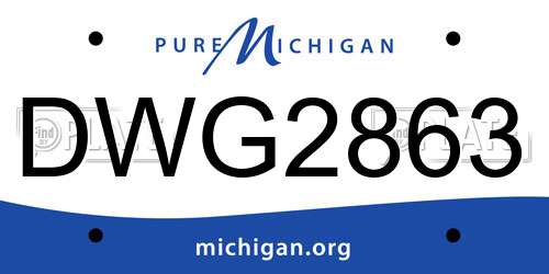 DWG2863 Michigan License Plate