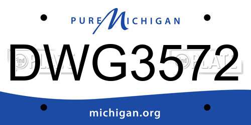 DWG3572 Michigan License Plate