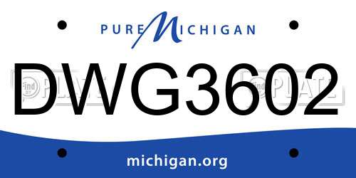 DWG3602 Michigan License Plate