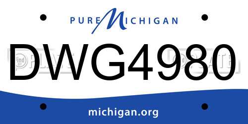 DWG4980 Michigan License Plate