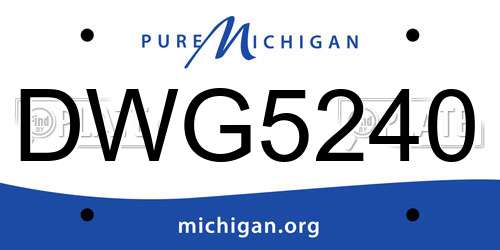 DWG5240 Michigan License Plate