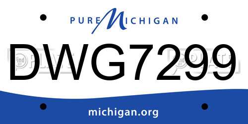 DWG7299 Michigan License Plate