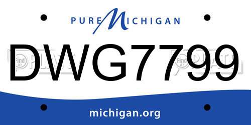 DWG7799 Michigan License Plate