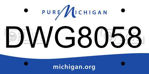 DWG8058 Michigan License Plate