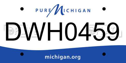 DWH0459 Michigan License Plate