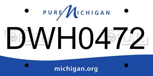 DWH0472 Michigan License Plate