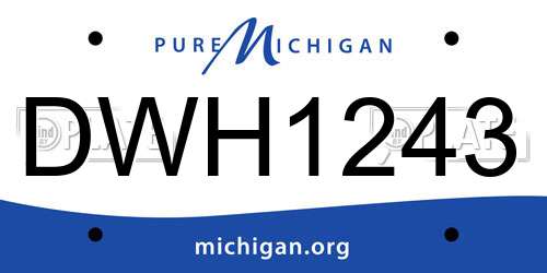 DWH1243 Michigan License Plate