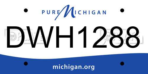DWH1288 Michigan License Plate