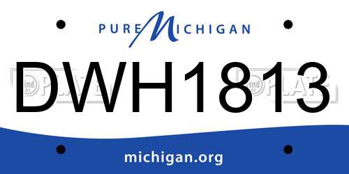 DWH1813 Michigan License Plate
